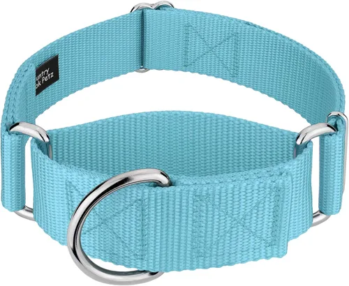 Country Brook Petz - Collar para perro de nailon resistente Martingale de 15 colores (extra grande, 1 1/2 pulgadas de ancho, azul océano)