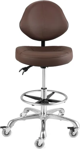 Miniatura 8 de Silla de dibujo con soporte para el respaldo, silla alta de oficina para escritorio de pie, taburete giratorio ajustable para taller, estudio