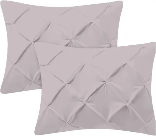 Miniatura 20 de Kotton Culture Juego de 2 fundas de almohada plisadas de 24 x 24 pulgadas, fundas de almohada decorativas, 100% algodón egipcio de 600 hilos, aptas