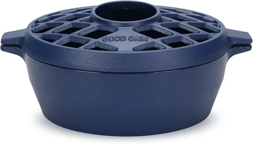 Miniatura 9 de G Good Gain Vaporizador de estufa de leña, humidificador de chimenea, humidificador de hierro fundido para estufa, acabado azul mate, resistente a