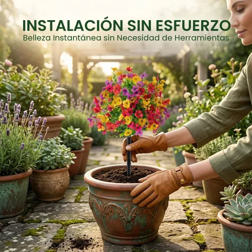 Miniatura 6 de Flores artificiales resistentes a los rayos UV: flores artificiales de 16 pulgadas para exteriores - Estacas de jardín de flores sintéticas