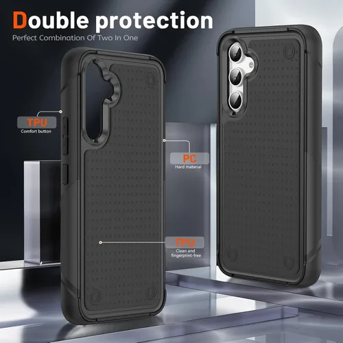Miniatura 66 de Jeylly Compatible con Samsung Galaxy A22 5G Funda, Funda Samsung A22 5G con 2pcs protectores de pantalla de vidrio templado