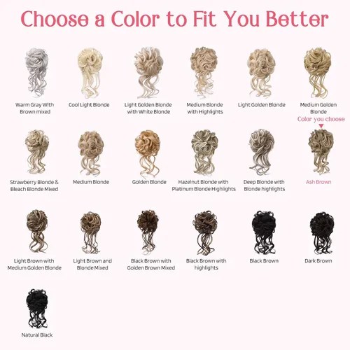 Miniatura 6 de HOOJIH 2 piezas de extensiones de cabello estilo moño despeinado, extensiones de cabello rizado y ondulado con tiras, cola de caballo, horquillas