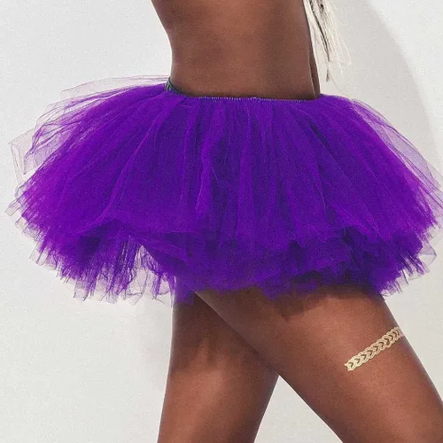 Miniatura 36 de REETAN Falda tutú de ballet de 6 capas de tul corto tutús para mujer