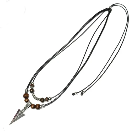 Miniatura 12 de Collar de doble capa con colgante de acero inoxidable para hombre, collar de cadena con colgante de punta de lanza fresca