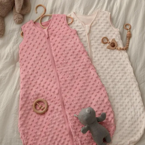 Miniatura 7 de Yoofoss TOG 1.5 - Saco de dormir de forro polar para bebé de 18 a 24 meses con puntos de felpa, manta para bebé con cremallera de 2 vías, saco