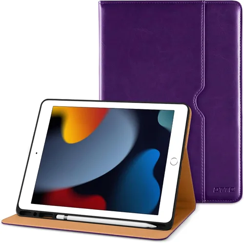Miniatura 14 de DTTO para iPad de 9ª/8ª/7ª generación de 10.2 pulgadas 2021/2020/2019, funda tipo cartera de negocios de cuero premium con soporte para Apple Pencil