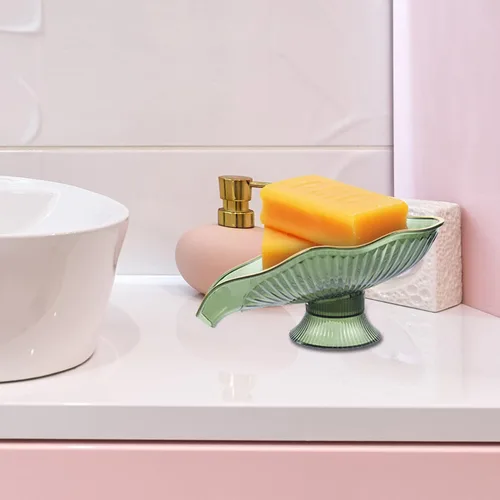 Miniatura 4 de Alipis - Jabonera autodrenante de 6.29 x 3.74 x 2.95 pulgadas, jabonera pesada para baño, fregadero, encimera de cocina con base estable y bandeja