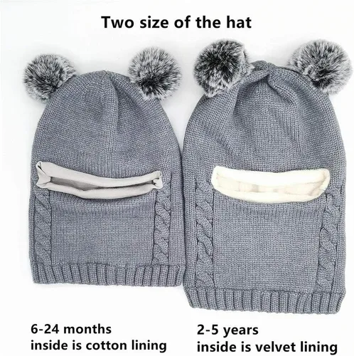 Miniatura 3 de Conjunto de gorro con bufanda invernales para bebés y niños, unisex