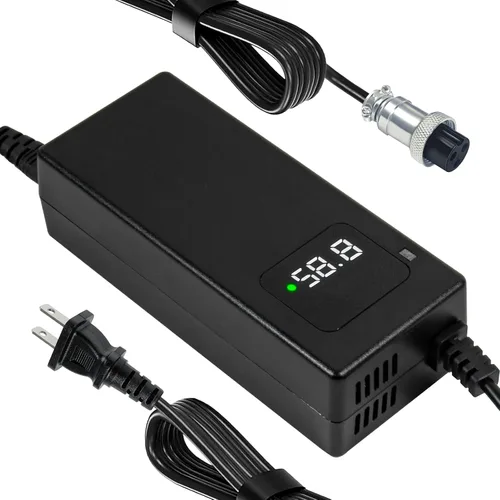 Miniatura 11 de Cargador de 58.8V 2A Conector XLR de 3 pines para baterías de litio de 52 V, adaptador de corriente con pantalla HD de voltaje de carga actual