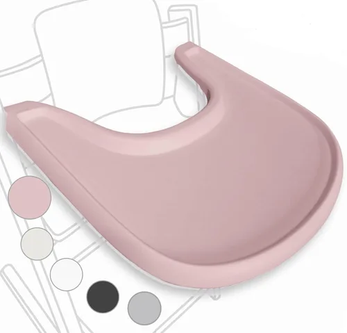 Miniatura 15 de Mesa para silla alta compatible con silla Stokke Tripp Trapp con potente superficie de succión suave, negro brillante, libre de BPA, fácil