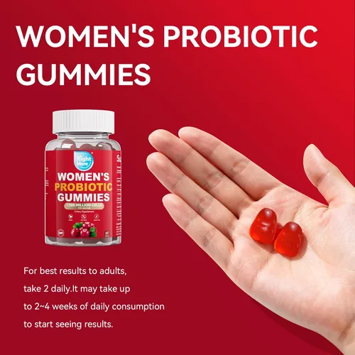 Miniatura 6 de Gomitas probióticas para mujeres, gomitas de equilibrio femenino, 1200 mil millones de compuestos, apoyo digestivo e inmunológico, apoya la salud