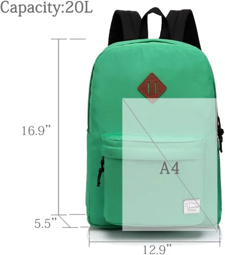 Miniatura 3 de VASCHY - Mochilas para uso diario de mujer, verde, Mediana