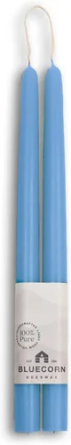 Miniatura 20 de Bluecorn Beeswax Velas cónicas 100 % pura y natural de abejas, par de velas cónicas naranjas de 10 pulgadas, combustión limpia y sin goteo, sin