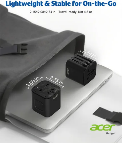 Miniatura 4 de Acer Adaptador de Enchufe de EE. UU. a Europa, Adaptador de Viaje Universal, Adaptador de Energía Internacional para EE. UU. a Europa, Reino Unido