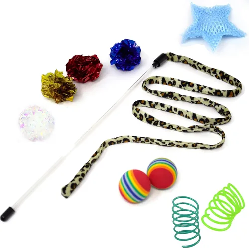 Miniatura 3 de Youngever 24 juguetes para gatos juguetes surtidos, túnel de 2 vías, plumas para gatos – juguete interactivo de plumas esponjoso ratón, pelotas