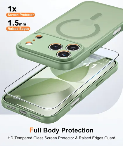 Miniatura 1032 de FNTCASE Funda para iPhone 17 Pro: Fundas delgadas translúcidas de color azul claro compatibles con MagSafe, protección completa de la cámara
