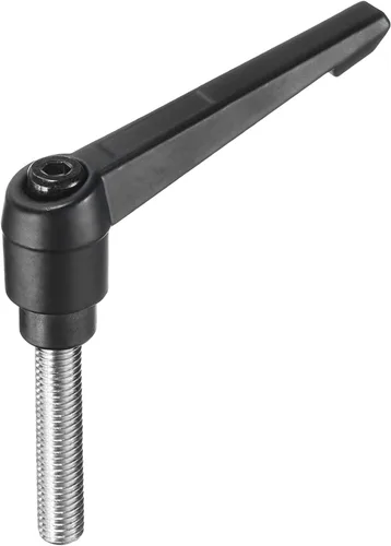 Miniatura 31 de uxcell Manija de palanca de sujeción ajustable M5 x 0.787 in óxido negro métrico acero al carbono macho roscado perillas de mano con botón