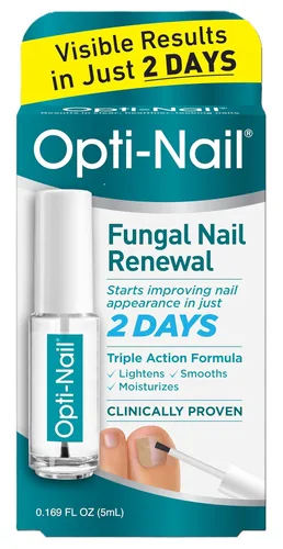 Opti-Nail Reparación de uñas fúngicas con aplicador de cepillo, restaura la apariencia saludable de las uñas decoloradas o dañadas por hongos en las