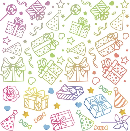 INFUNLY Caja de regalo de 11 Uds. Placa de papel de aluminio caliente Flor Metal Glimmer Cumpleaños DIY Papel para Scrapbooking Decoración Relieve