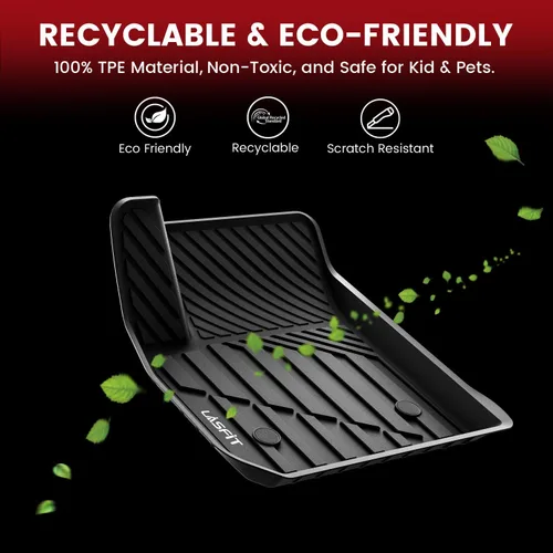 Miniatura 7 de LASFIT Juego completo de tapetes de elastómero termoplástico para todo tipo de clima de ajuste personalizado para automóviles, de 1ª y 2ª fila, 3
