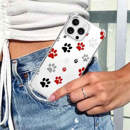 Miniatura 7 de Funda con estampado de patas de perro para iPhone 13 Mini, diseño de patas de cachorro, TPU suave y flexible de cuerpo completo, bolsa de aire a Dog