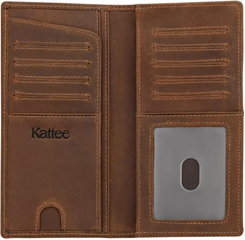 Miniatura 9 de Kattee cartera plegadiza clásica de cuero para hombre