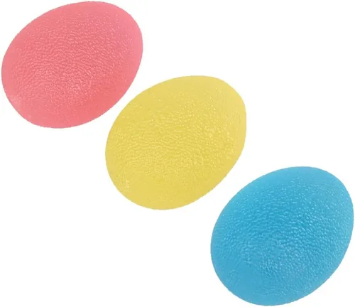 Miniatura 7 de Pelotas de ejercicio de mano, en forma de huevo, 3 resistencias para apretar (suaves, medias, firmes), para entrenamiento de manos, terapia física