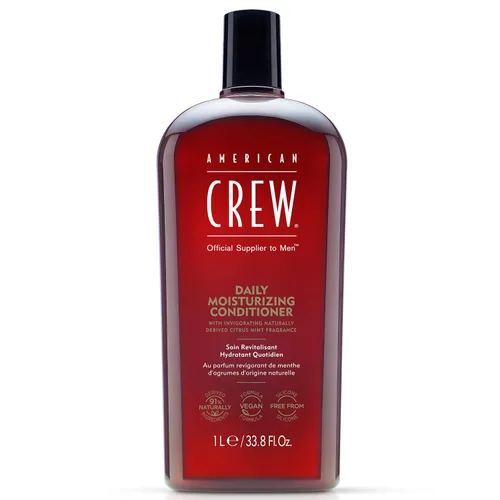 American Crew Acondicionador para hombres, hidratante diario, derivado de forma natural, fórmula vegana, fragancia de menta cítrica, 33.8 onzas