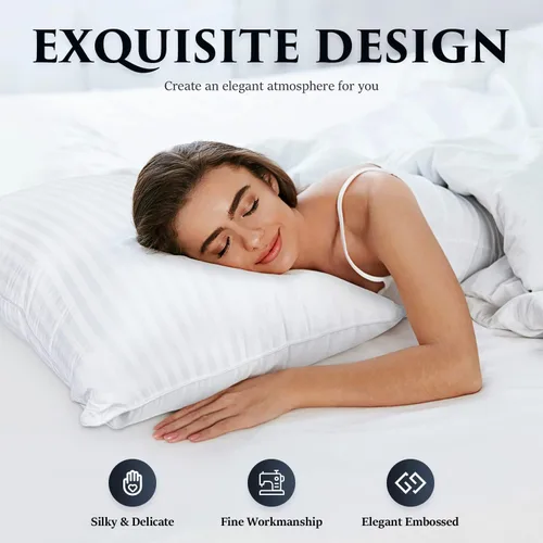 Miniatura 5 de COZSINOOR Juego de 2 almohadas de cama tamaño Queen para dormir - Calidad de hotel - Relleno de microfibra alternativa al plumón transpirable