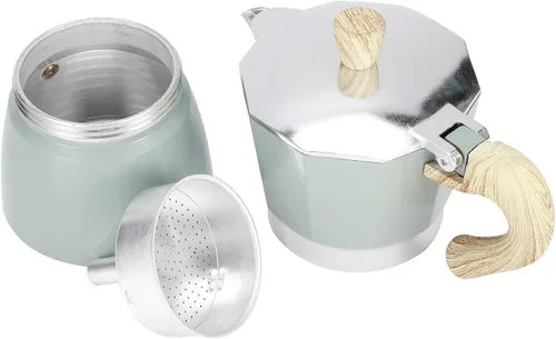 Miniatura 8 de Cafetera espresso para estufa, taza de café expreso de 3/6, portátil, de aluminio, cafetera italiana, estufa superior, cafetera percoladora