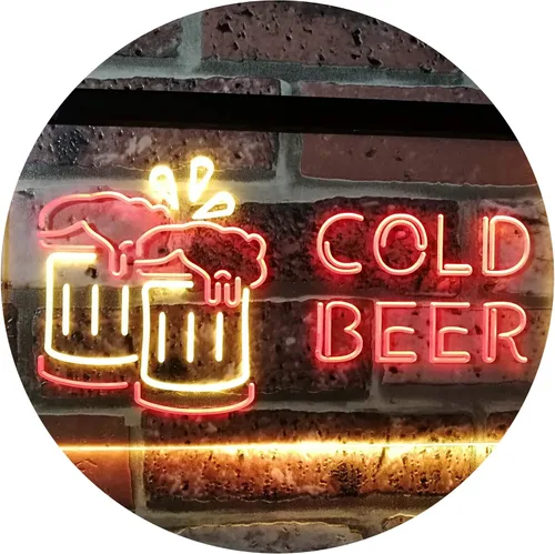 Miniatura 11 de ADVPRO Letrero de neón LED de doble color azul y rojo de 24 x 16 pulgadas st6s64-i2069-br de Cold Beer Bar Pub Club Décor azul y Red