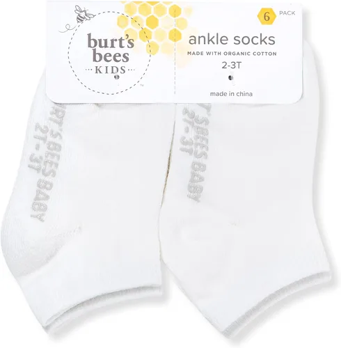 Miniatura 2 de Burt's Bees Baby Calcetines unisex para bebé, altura hasta el tobillo o tripulación, hechos con algodón orgánico suave, 6 paquetes con agarres