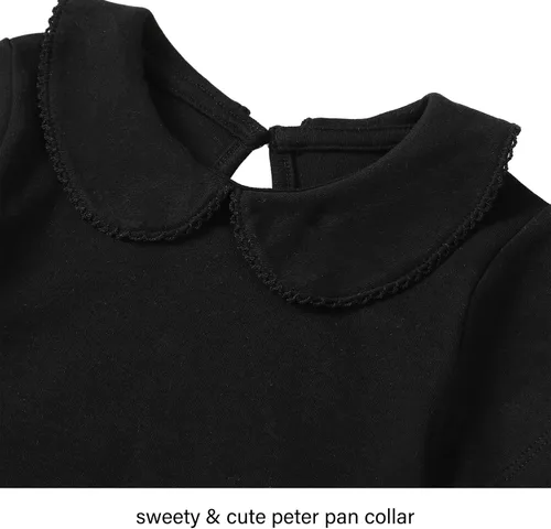 Miniatura 3 de ROMPERINBOX Mameluco básico de manga corta con cuello de Peter Pan para bebé niña de 0 a 24 meses