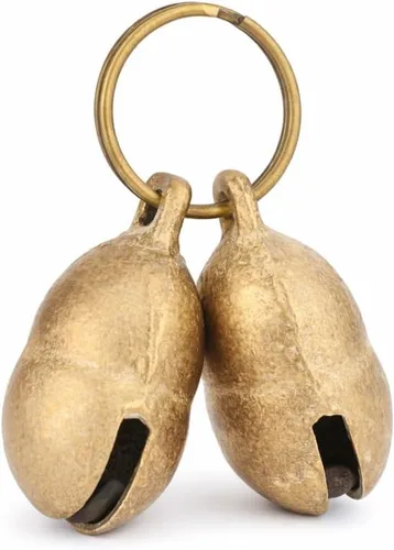 kcrygogo Campana de latón para perros medianos/grandes, campanas fuertes y claras para collar o mordedura de timbre (4 unidades), Cobre Latón