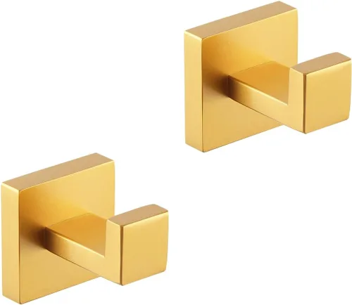 Miniatura 13 de GERZWY Gancho para ropa de baño, color negro mate, SUS 304, de acero inoxidable, para toalla/bata, para baño, estilo moderno, montado en la pared
