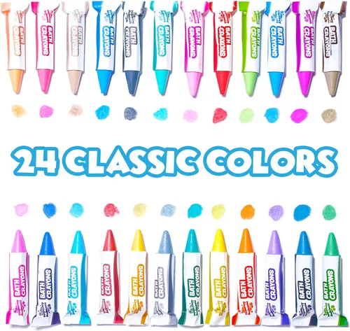Miniatura 2 de Tub Works® Smooth™ - Crayones de baño de juguete de baño, paquete de 24 Crayones de baño no tóxicos y lavables para niños pequeños y niños