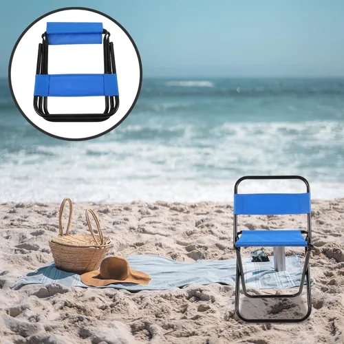 Miniatura 6 de STOBAZA Silla de camping pequeña y plegable ligera, portátil, para exteriores, diseño ergonómico, fácil almacenamiento y transporte para pesca