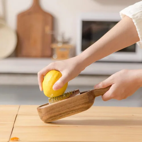 Miniatura 3 de Rallador de queso de madera con asas, rallador de cocina, triturador de madera, cítricos, perfecto para rallador de queso de mano, limón