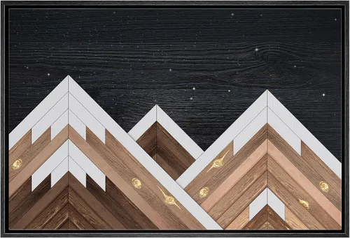 Miniatura 27 de IDEA4WALL Lienzo enmarcado para pared, decoración occidental, collage de polígonos de diamantes, paneles geométricos abstractos de madera, arte