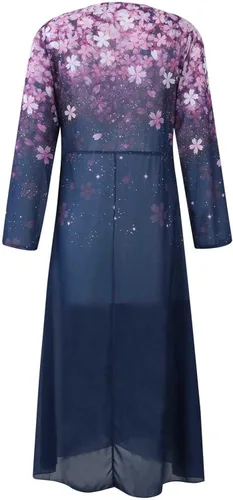Miniatura 3 de DHWGDGKP Vestidos de cóctel, talla grande, elegante, con cuello en V, para fiesta, graduación, de gasa, con lentejuelas, para noche, vestido largo