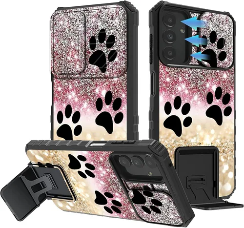 Miniatura 1143 de Funda para Samsung Galaxy S22 Ultra 5G, Galaxy S22 Ultra con cubierta de cámara deslizante, funda resistente de doble capa con función atril Black