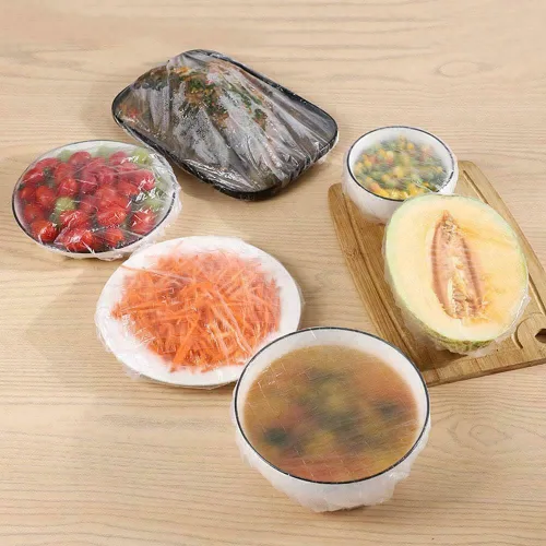 Miniatura 6 de Yeahgoshopping Cubierta de plástico desechable reutilizable para alimentos, fácil con tapas elásticas de cocina, cuencos también se utilizan como