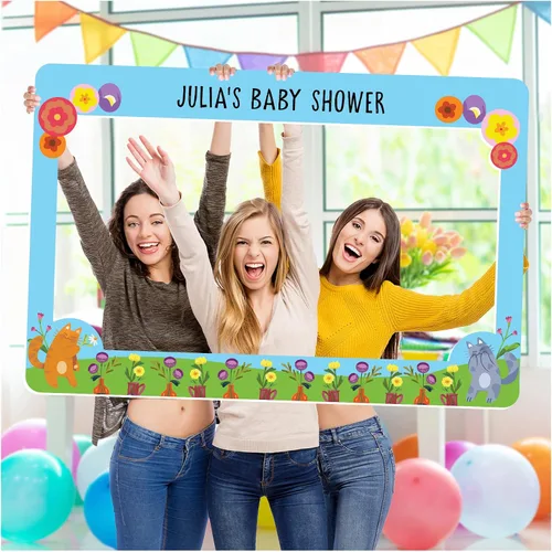 SPEEDYORDERS Cute Cats - Marco de fotos para baby shower, marco de fotos personalizado, marco de fotos personalizado para cabina de fotos (papel)