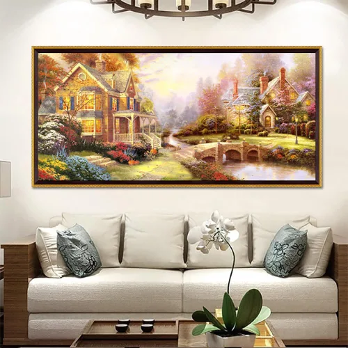 Miniatura 22 de Twinkel Pinkel Kits de pintura de diamantes 5D grandes para adultos, paisaje, cabaña, taladro completo, pintura de diamante, arte de bordado