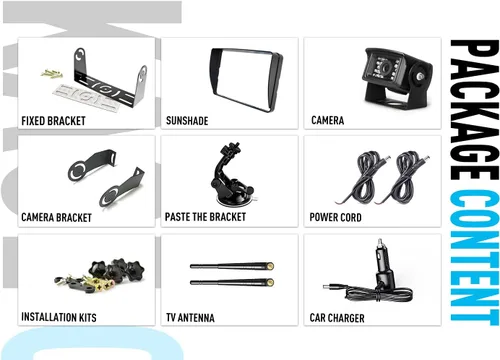 Miniatura 7 de ZEROXCLUB Kit de sistema de cámara de seguridad digital inalámbrica, sin interferencias, IP69, cámara de visión trasera + monitor LCD de 7 pulgadas