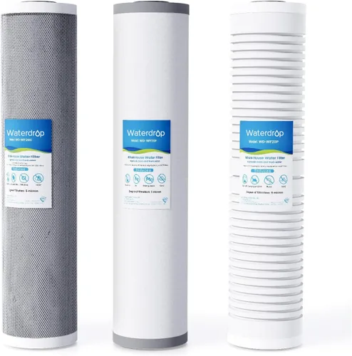 Miniatura 9 de Waterdrop Filtro de agua para toda la casa, filtro de carbono y filtro de sedimentos, reemplazo para, cualquier sistema de 20 "x 4.5", 5 micrones