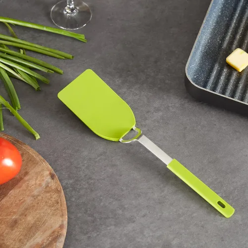 Miniatura 6 de RSVP International Kitchen Tool Collection - Espátula flexible de nailon, mango de acero inoxidable, 12 x 2.75 pulgadas, color verde