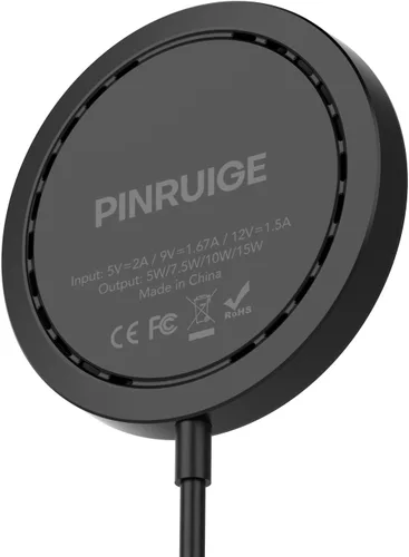 Miniatura 2 de Cargador inalámbrico, 6.5 pies/6.6 ft 15 W Max Fast Magnetic Wireless Charging Pad compatible con iPhone 16/15/14/13/12 con convertidor USB-A, negro