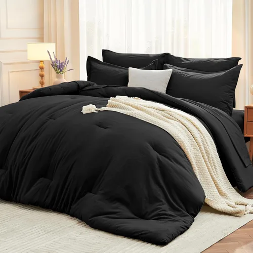 Miniatura 25 de MUXHOMO Juego de edredón de 5 piezas Twin XL, cama suave en una bolsa tamaño Twin XL, juego de ropa de cama para todas las estaciones con edredón